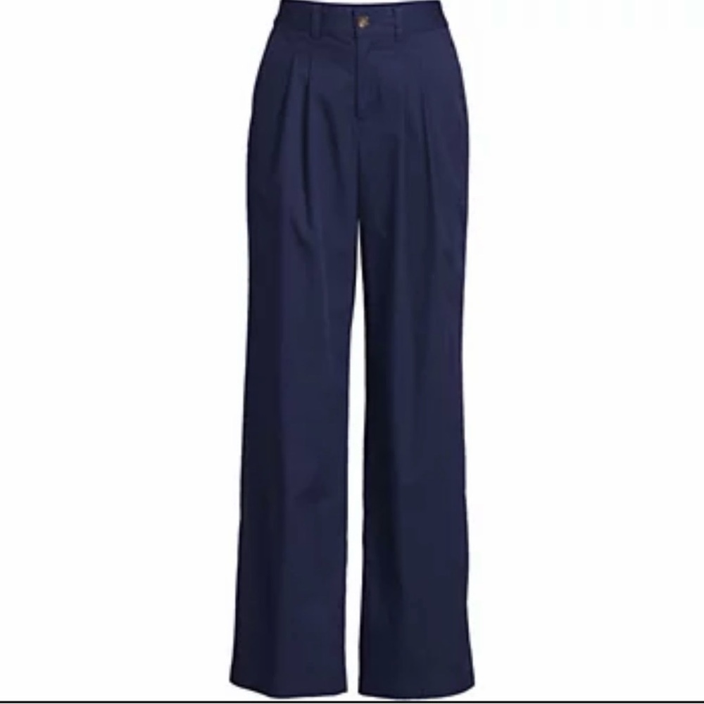 EUC Lands' End Women's Navy Wide Leg Pants